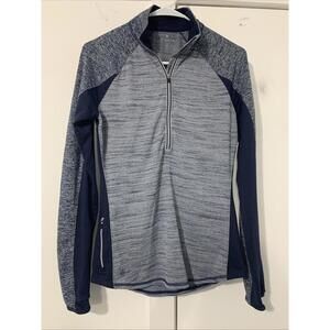 Athleta Snowscape Jacket Women's Small Blue Polyester Stretch Half Zip Mock Neck